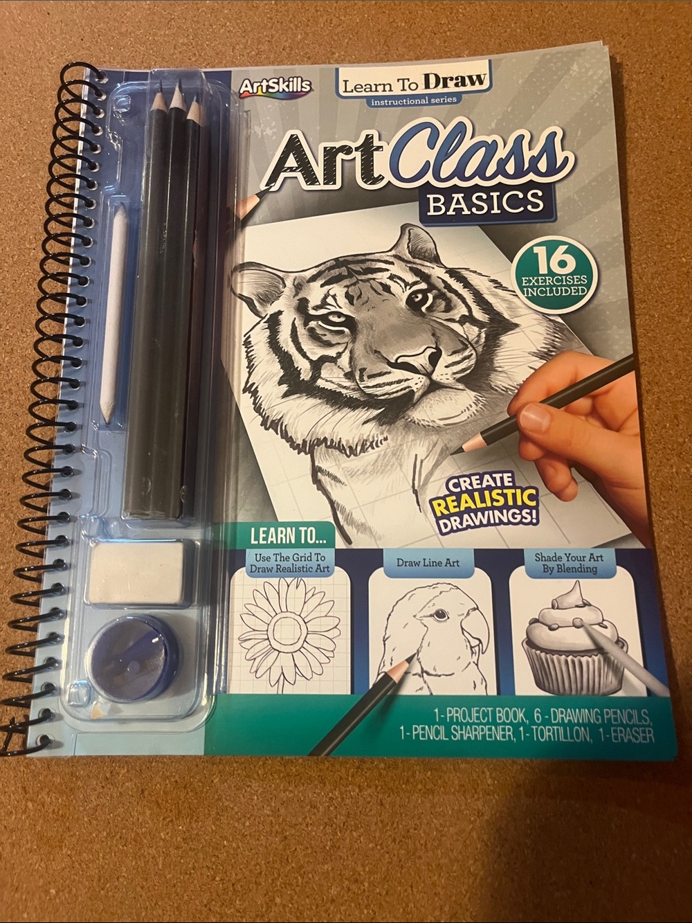 art class Basics Drawing Kit - Blue, Black, White
